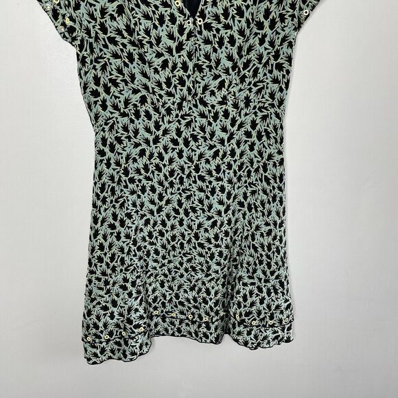 DEREK LAM 10 Crosby Dress Womens 8 Green Grommet Detail V-Neck Silk Blend Lined - Picture 5 of 12